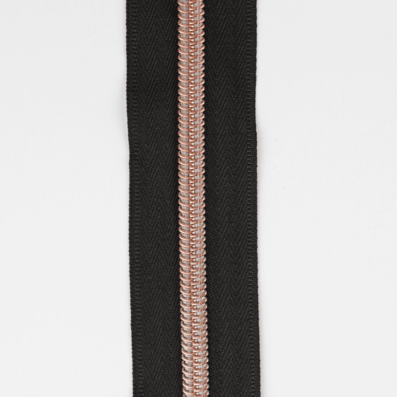 Sort/Rosegull - 3 m Nylon Glidelås #5
