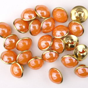 Bilde av Perle Orange - 10 mm Metall Knapp