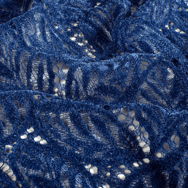 Royal Blue Chenille Lace - Blondestoff