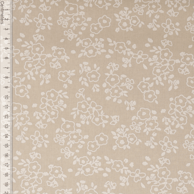Hovedbilde Blomsterslør Lys Beige - Fast Bomull