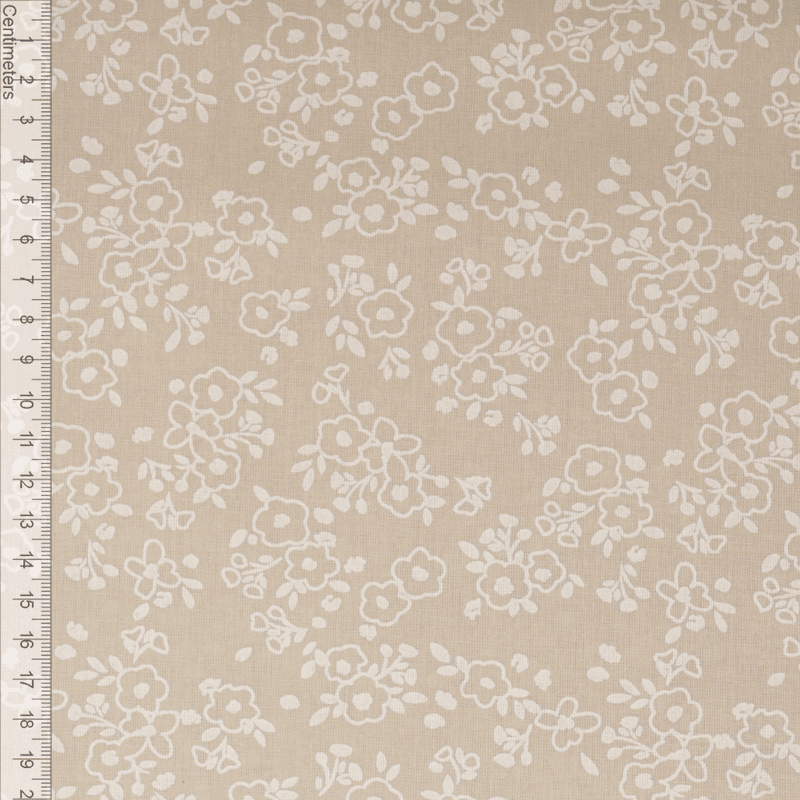 Blomsterslør Lys Beige - Fast Bomull
