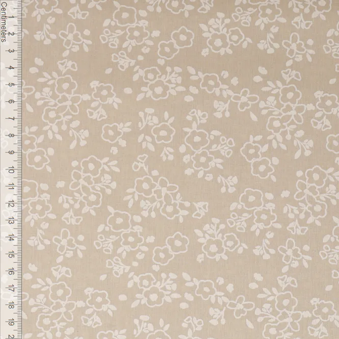 Hovedbilde Blomsterslør Lys Beige - Fast Bomull