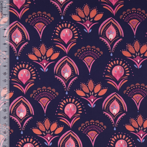 Hovedbilde Deco Bloom Navy - Fast Bomull