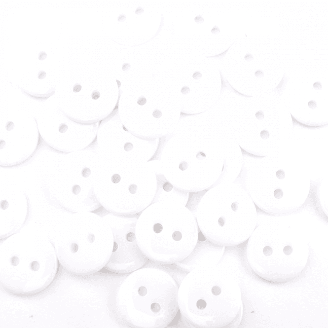 Hovedbilde Basic Hvit - 10 mm Resin Knapp