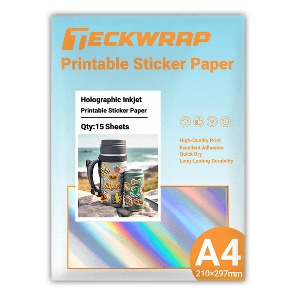 TeckWrap Printable Holographic Sticker Paper A4 15pk
