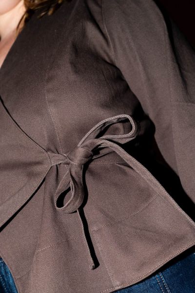 Wrap Blouse x Straight Sleeve - Puff and Pencil