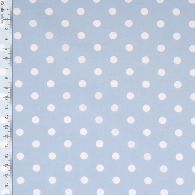 Hovedbilde Babyblå Polkadot - Fast Bomull